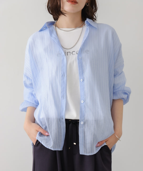 【WEB限定】シアーストライプシャツ