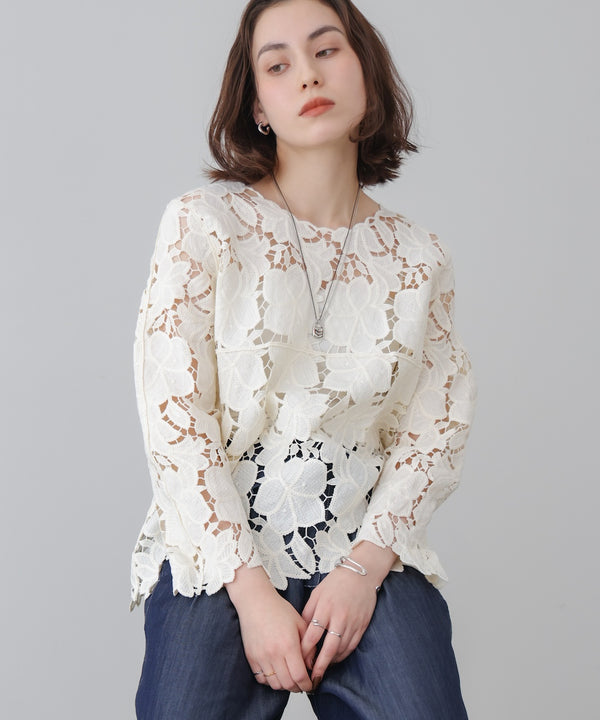 ケミカルレースブラウス［3/27発送予定］
