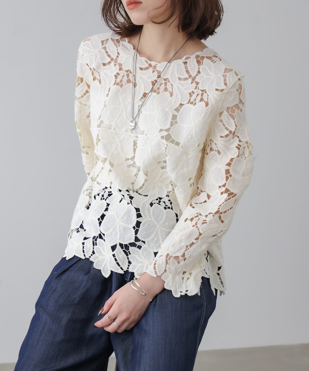 ケミカルレースブラウス［3/27発送予定］