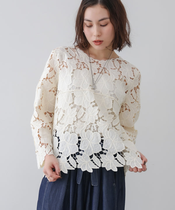 ケミカルレースブラウス［3/27発送予定］