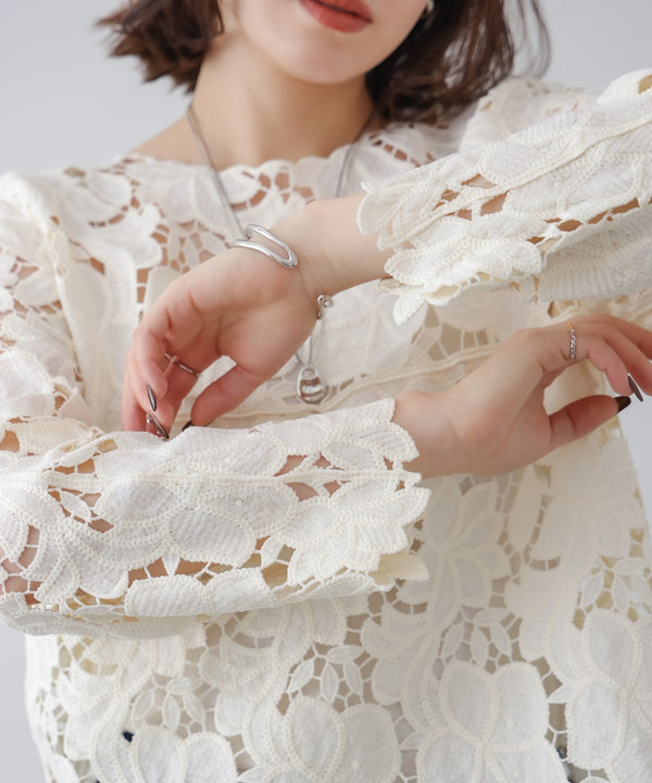 ケミカルレースブラウス［3/27発送予定］