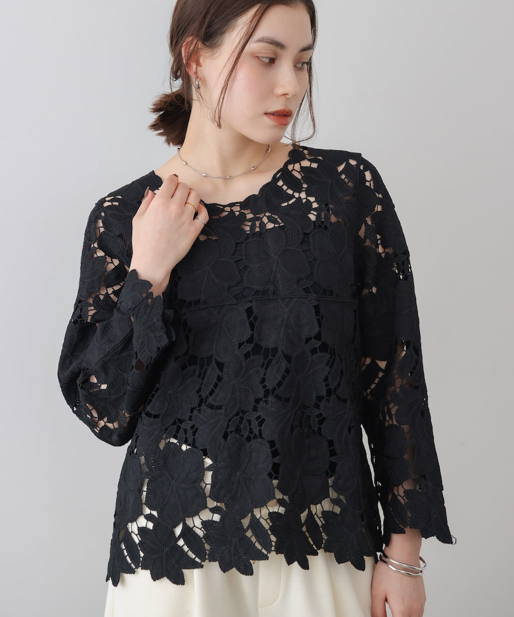 WEB限定】ケミカルレースブラウス