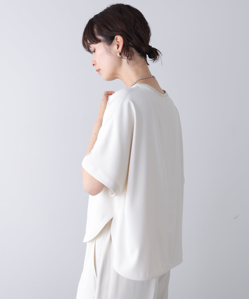 【接触冷感】ダブルクロスキーネックブラウス［5/28発送予定］