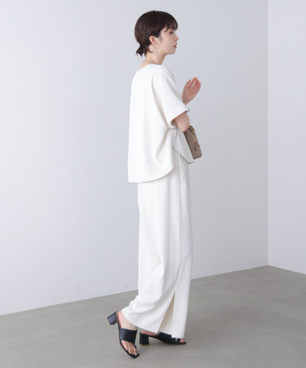 【接触冷感】ダブルクロスキーネックブラウス［5/28発送予定］
