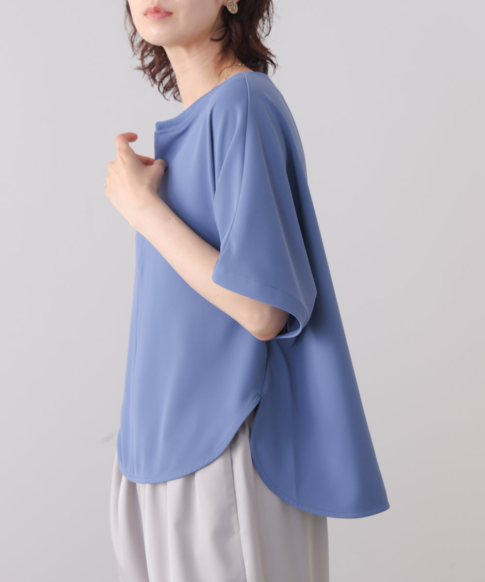 【接触冷感】ダブルクロスキーネックブラウス［5/28発送予定］