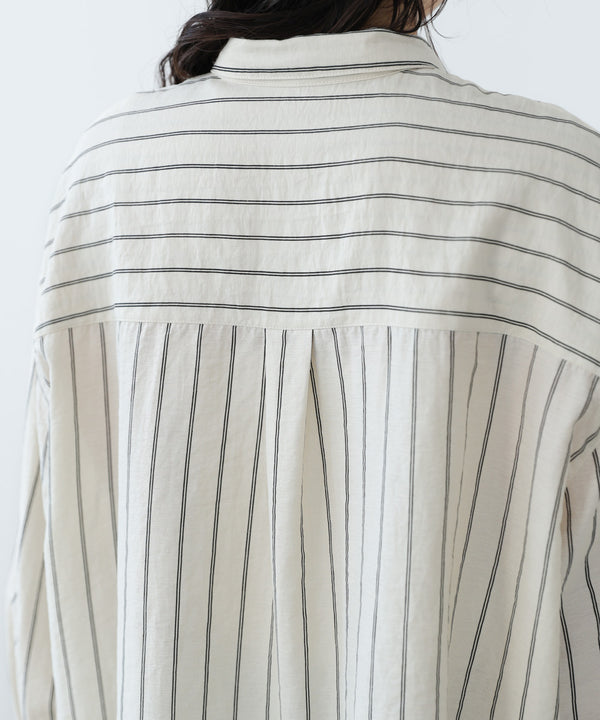 シアーストライプシャツ