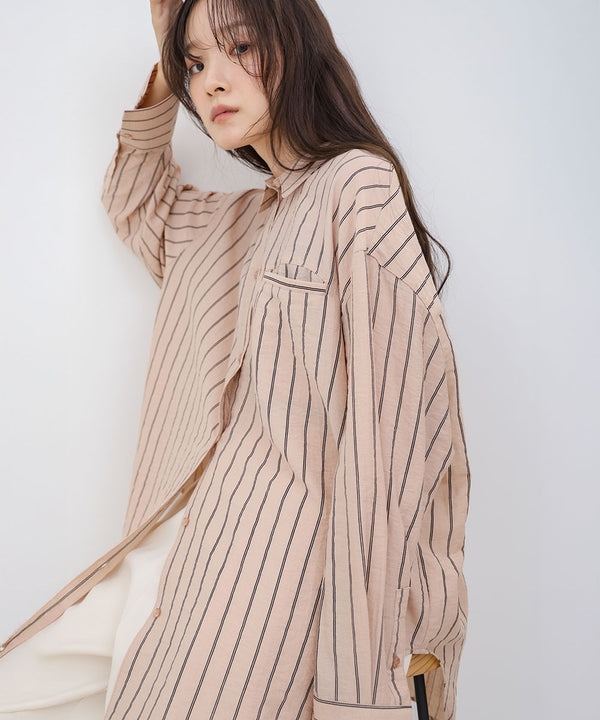 シアーストライプシャツ
