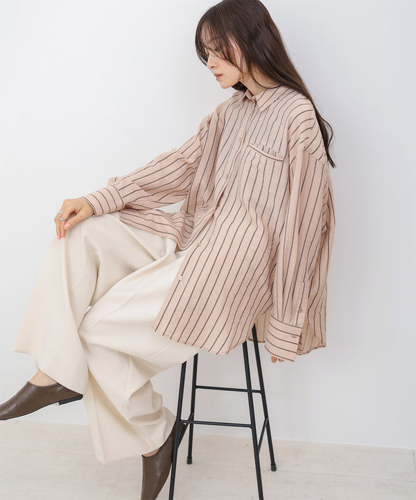 シアーストライプシャツ