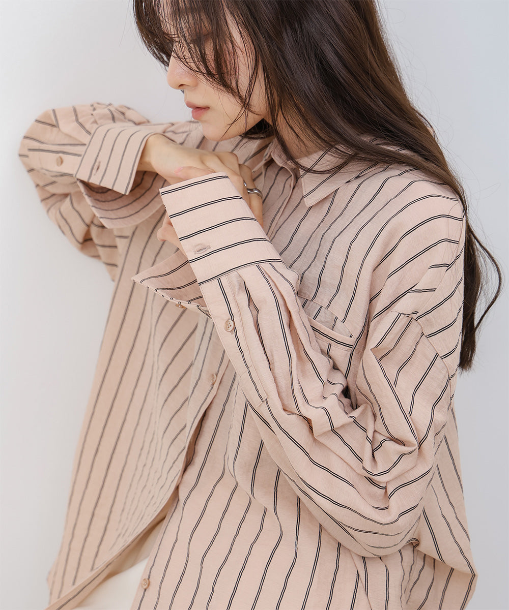 シアーストライプシャツ