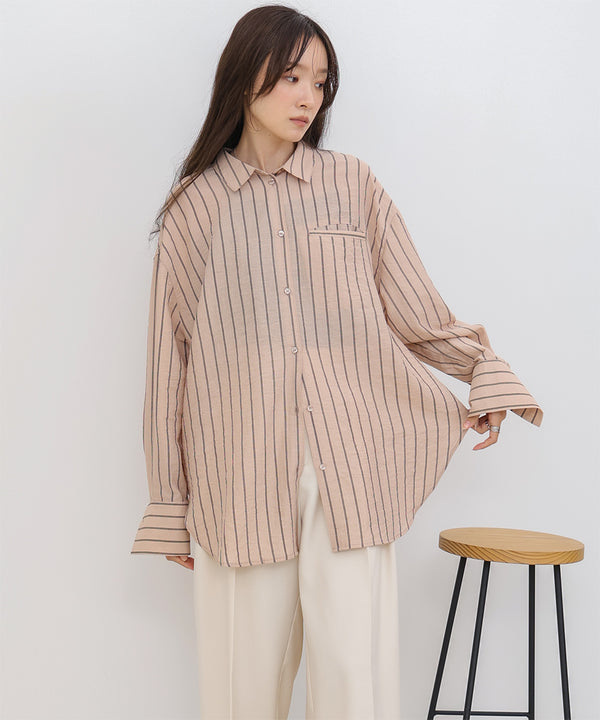 シアーストライプシャツ