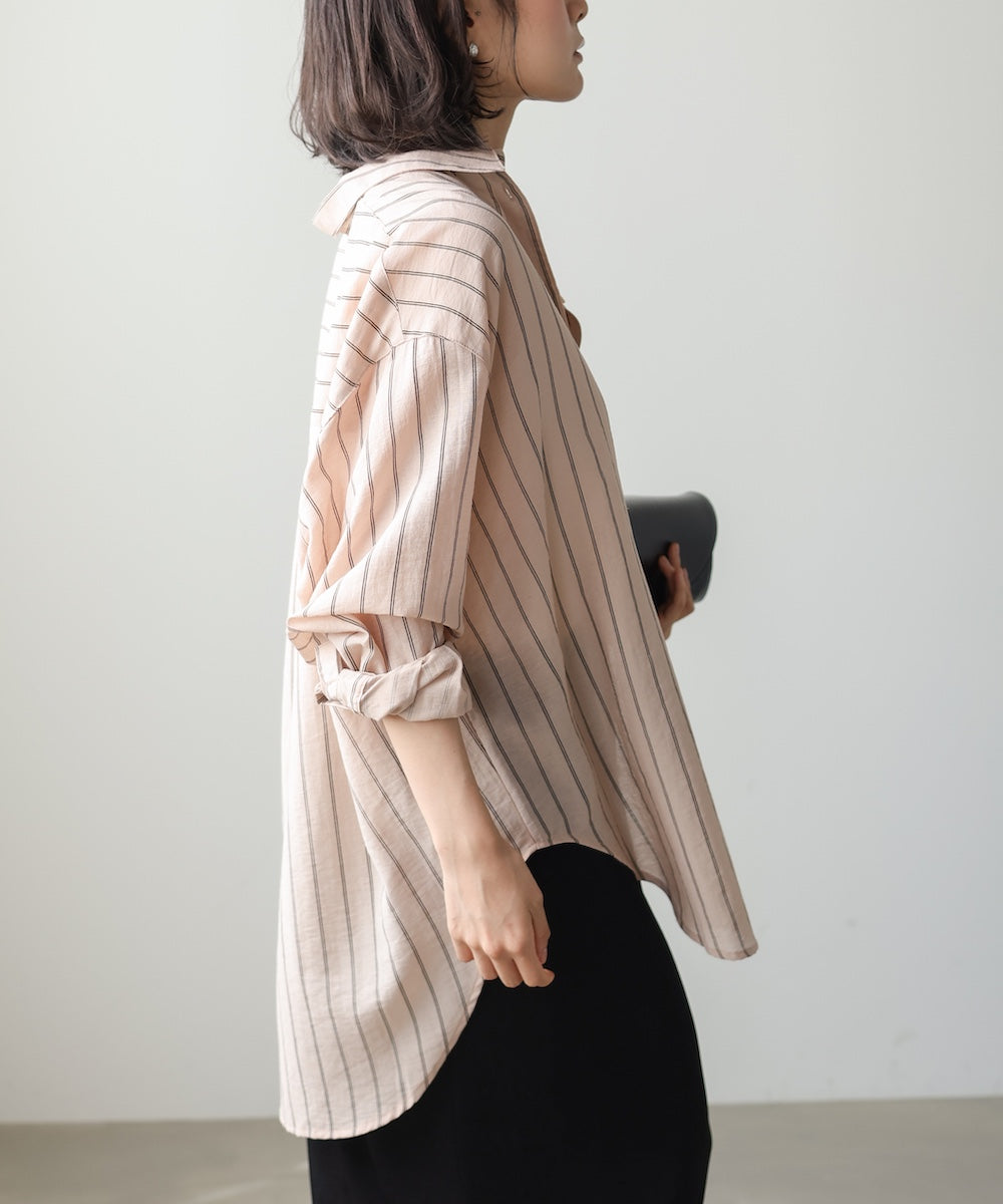 シアーストライプシャツ