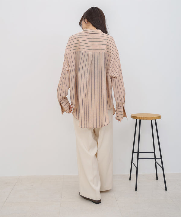 シアーストライプシャツ