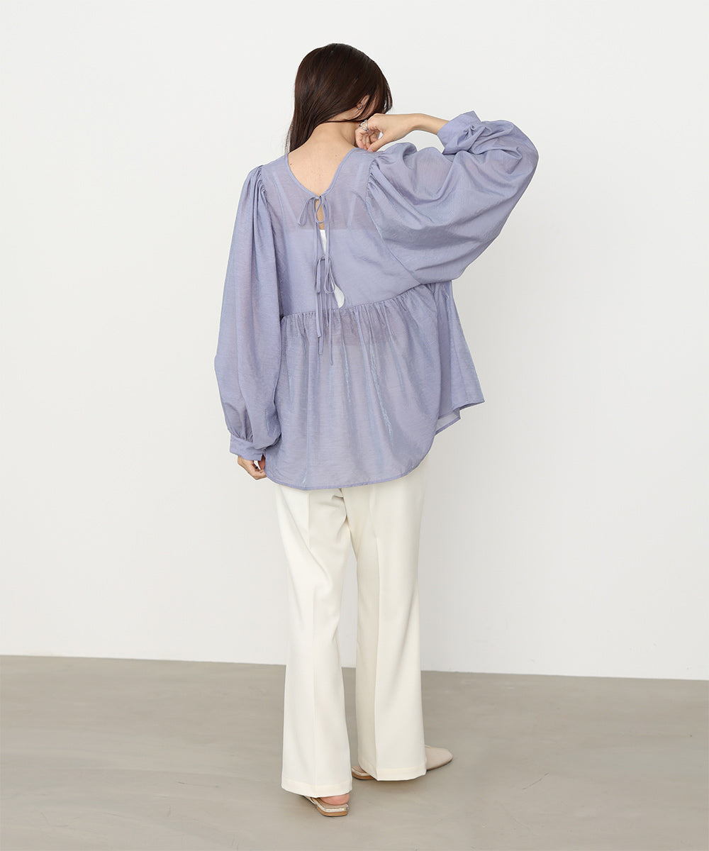 前後2WAY袖ボリュームリボンブラウス