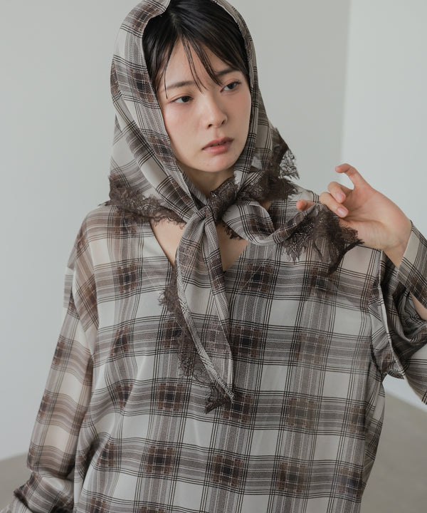 オンブレチェックシアーシャツ
