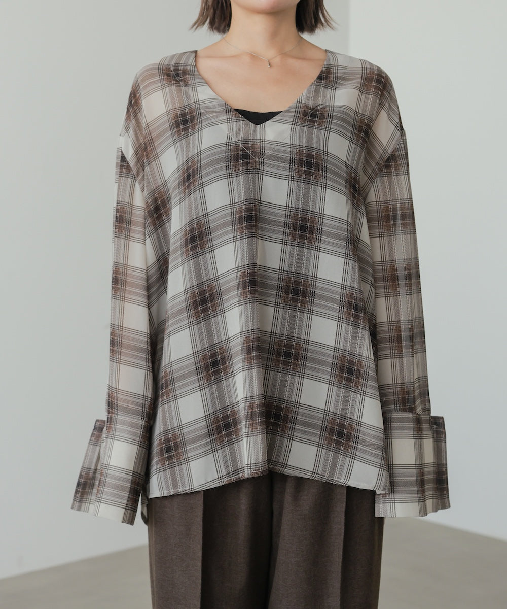 オンブレチェックシアーシャツ