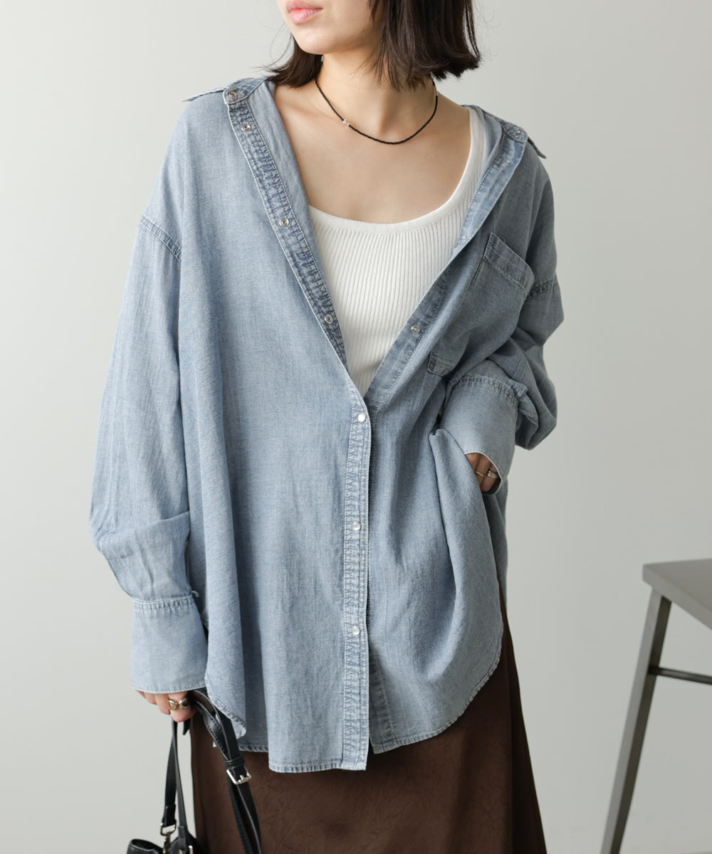 シアーデニムシャツ