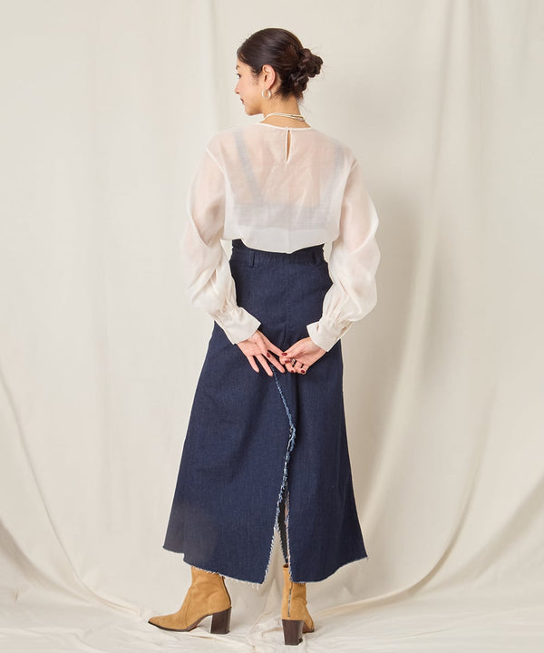 DENIM SLIT SKIRT