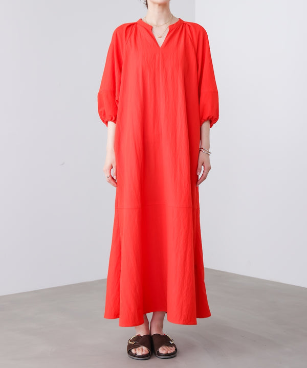 ナイロン混袖ボリュームワンピース［4/10発送予定］