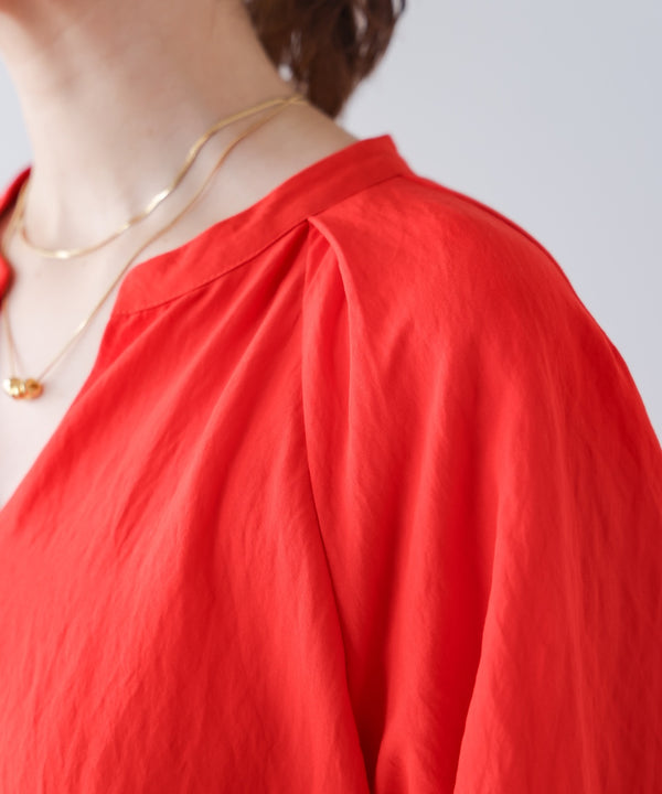 ナイロン混袖ボリュームワンピース［4/10発送予定］