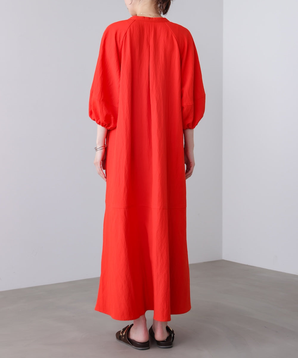 ナイロン混袖ボリュームワンピース［4/10発送予定］