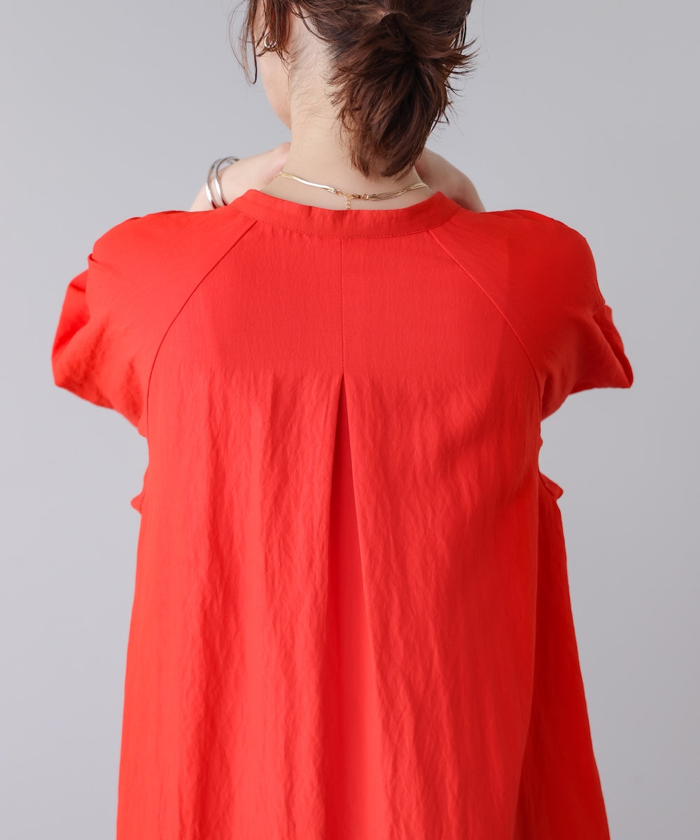 ナイロン混袖ボリュームワンピース［4/10発送予定］