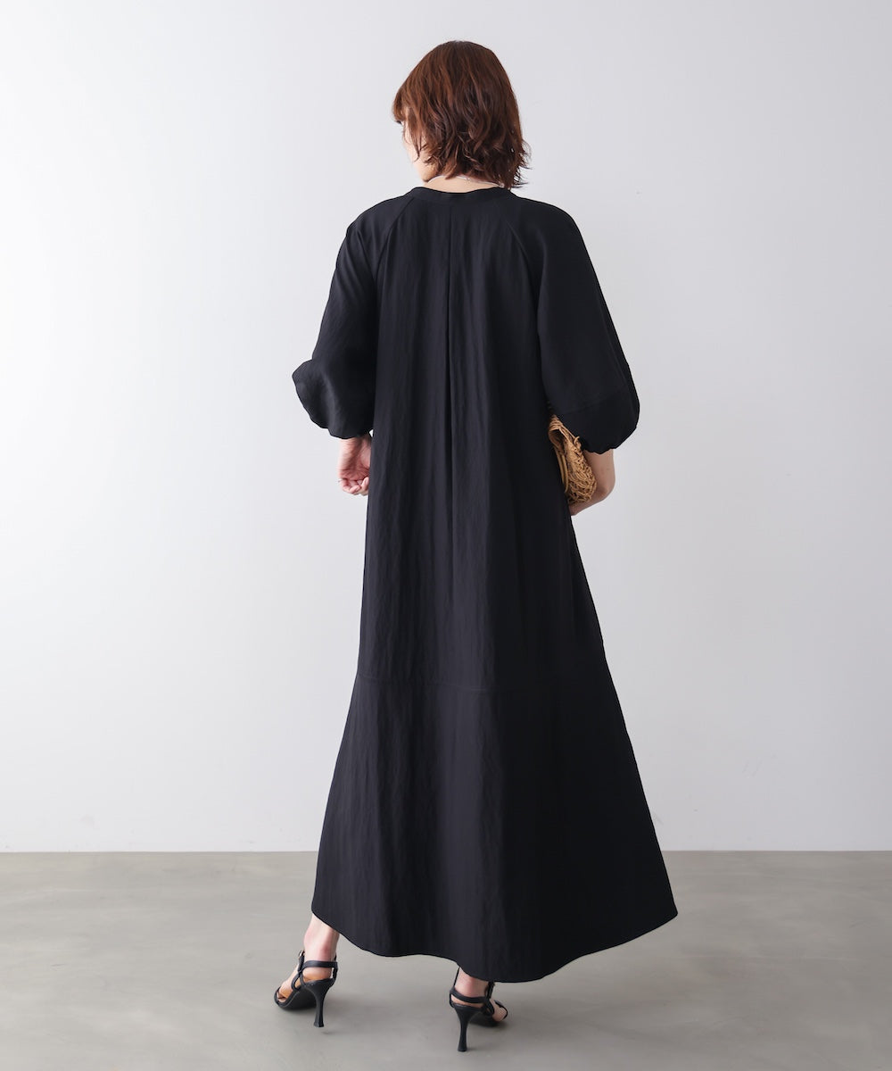 ナイロン混袖ボリュームワンピース［4/10発送予定］