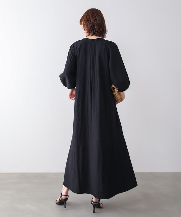 ナイロン混袖ボリュームワンピース［4/10発送予定］