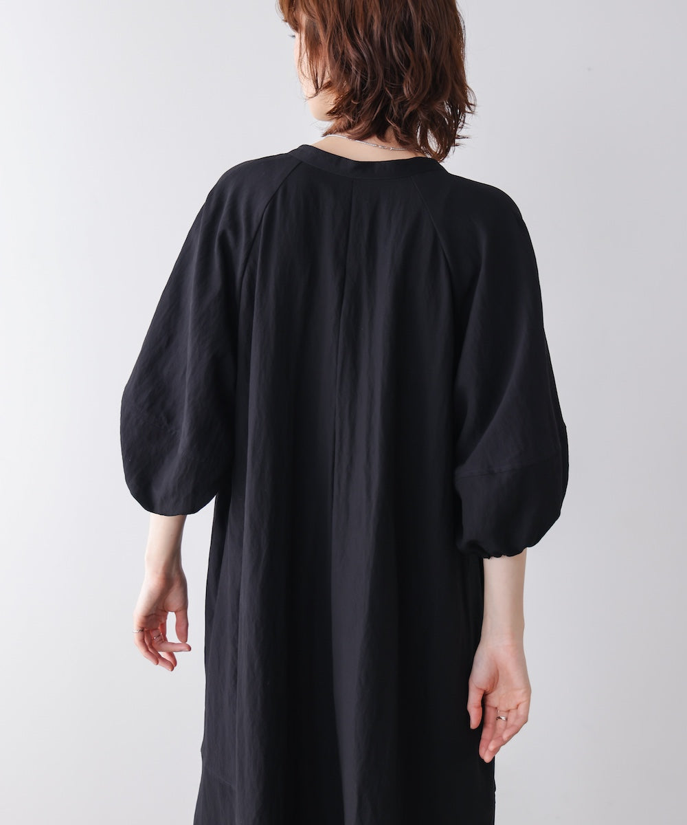 ナイロン混袖ボリュームワンピース［4/10発送予定］