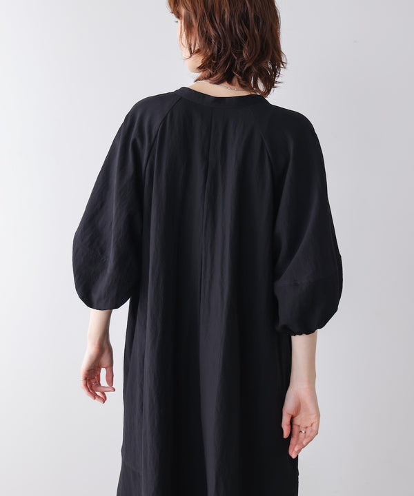 ナイロン混袖ボリュームワンピース［4/10発送予定］