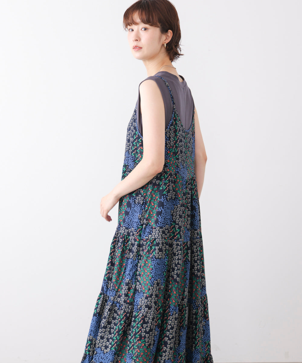 エキゾチック柄キャミソールワンピース