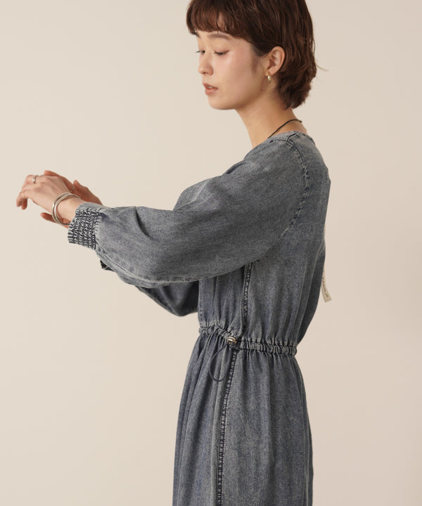 パウダーシルクデニムサークルワンピース［8/28発送予定］