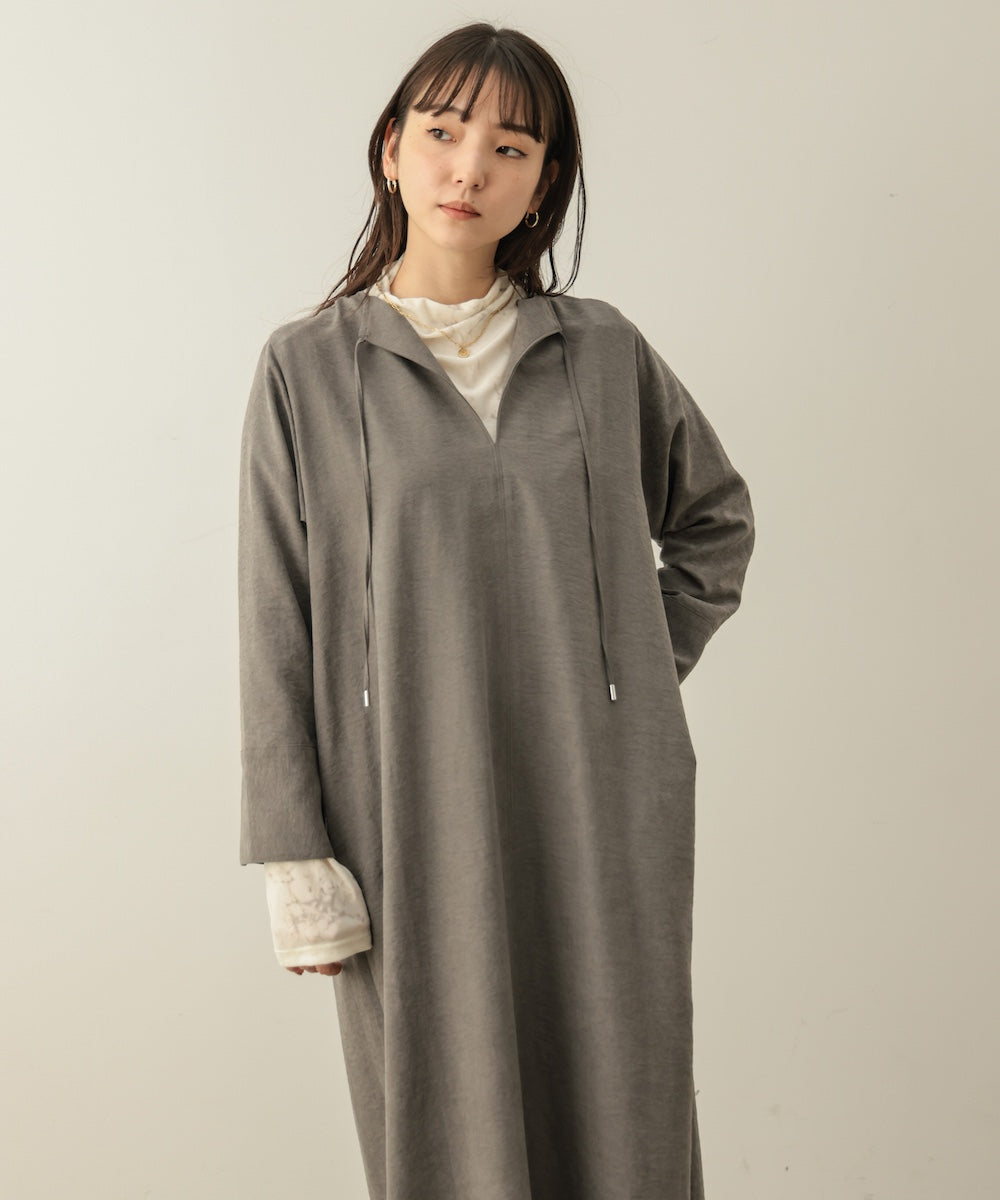 ベロアインナー付スエードタッチワンピース［10/23発送予定］