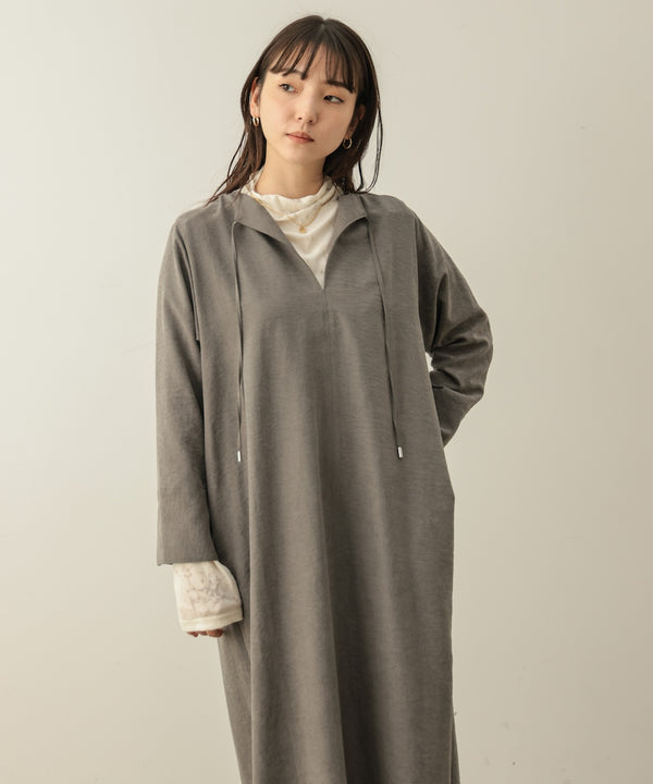 ベロアインナー付スエードタッチワンピース［10/23発送予定］