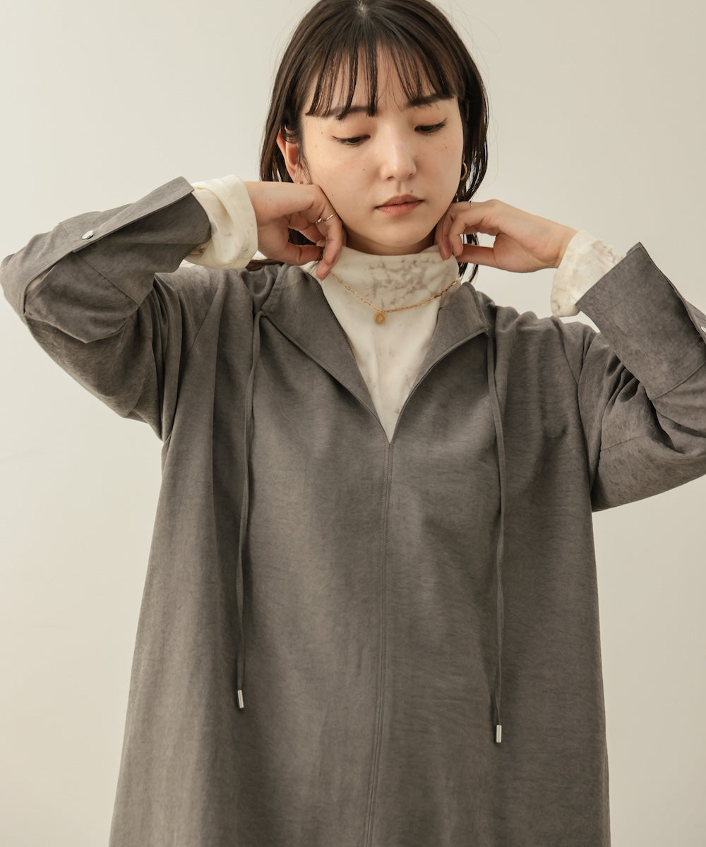 ベロアインナー付スエードタッチワンピース［10/23発送予定］