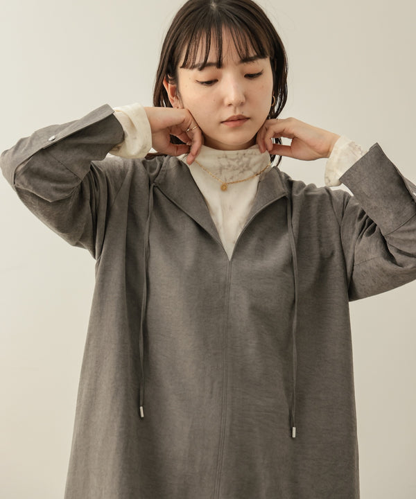 ベロアインナー付スエードタッチワンピース［10/23発送予定］