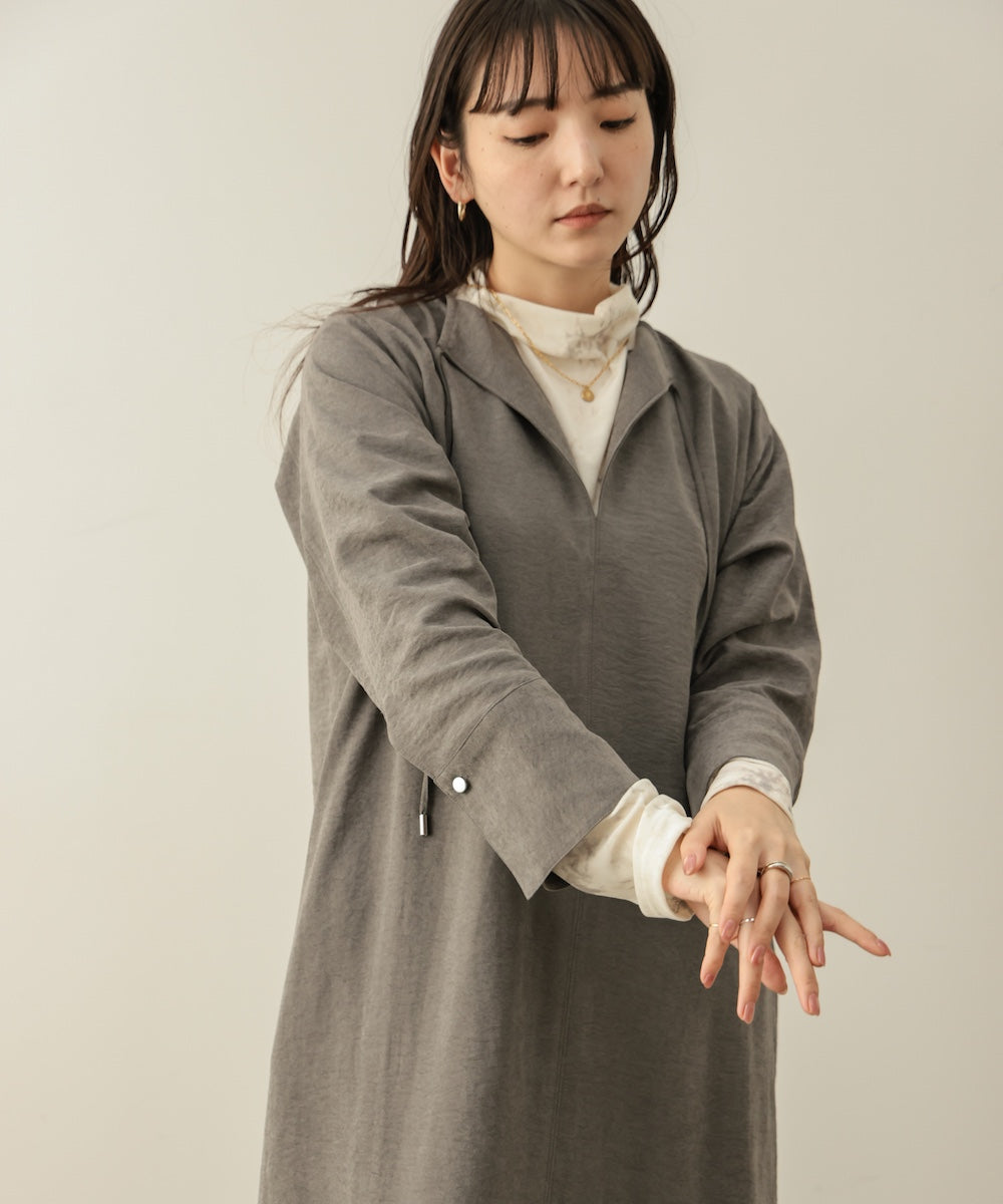 ベロアインナー付スエードタッチワンピース［10/23発送予定］