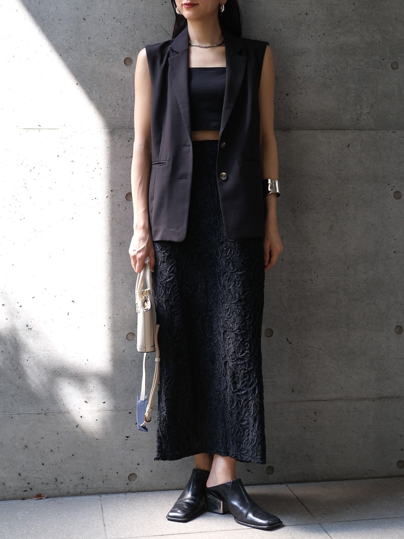 TULLE DOCKING GILET(ﾁｭｰﾙﾄﾞｯｷﾝｸﾞｼﾞﾚ)