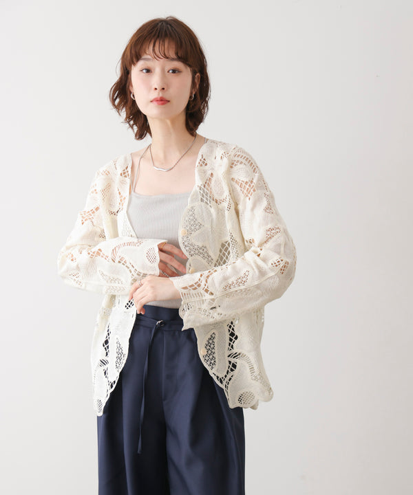 デザインレースカーディガン