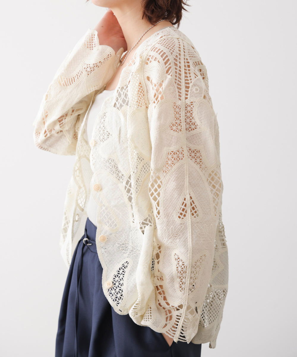 デザインレースカーディガン