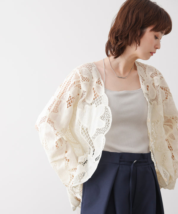 デザインレースカーディガン