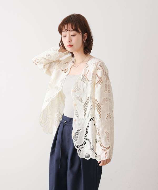 デザインレースカーディガン