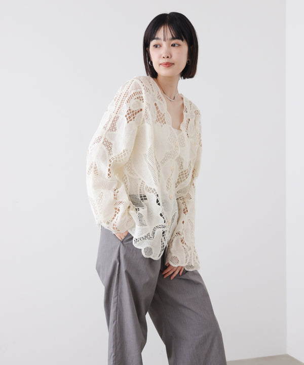デザインレースカーディガン