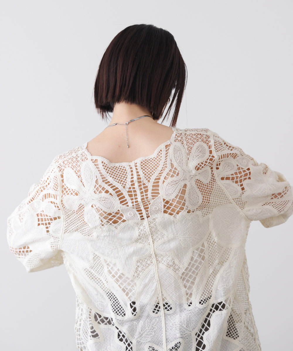 デザインレースカーディガン