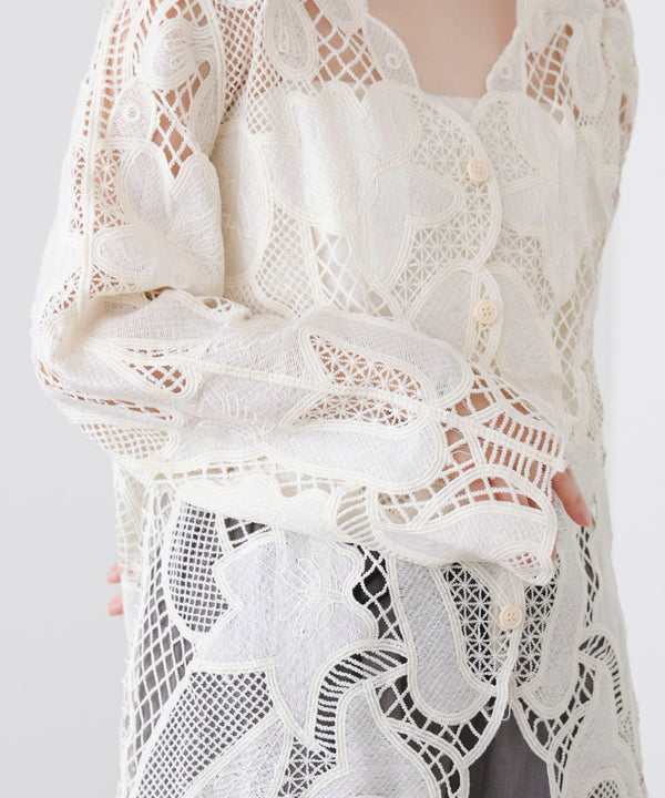 デザインレースカーディガン