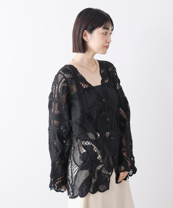デザインレースカーディガン