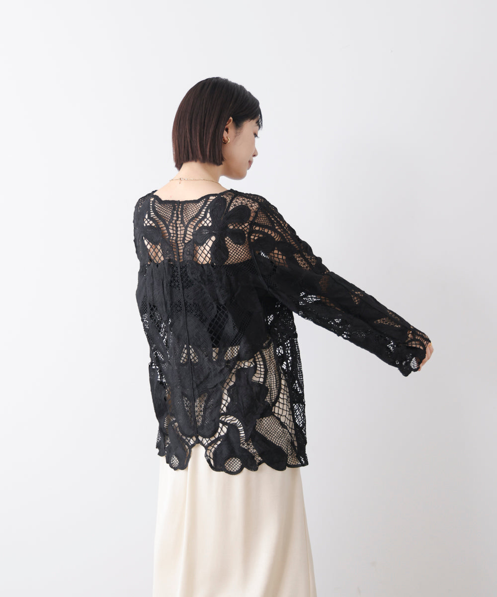 デザインレースカーディガン