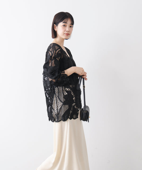 デザインレースカーディガン