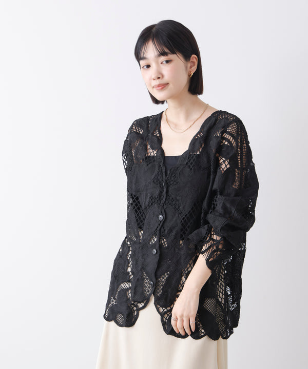 デザインレースカーディガン