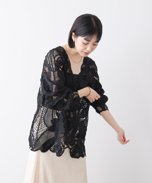 デザインレースカーディガン