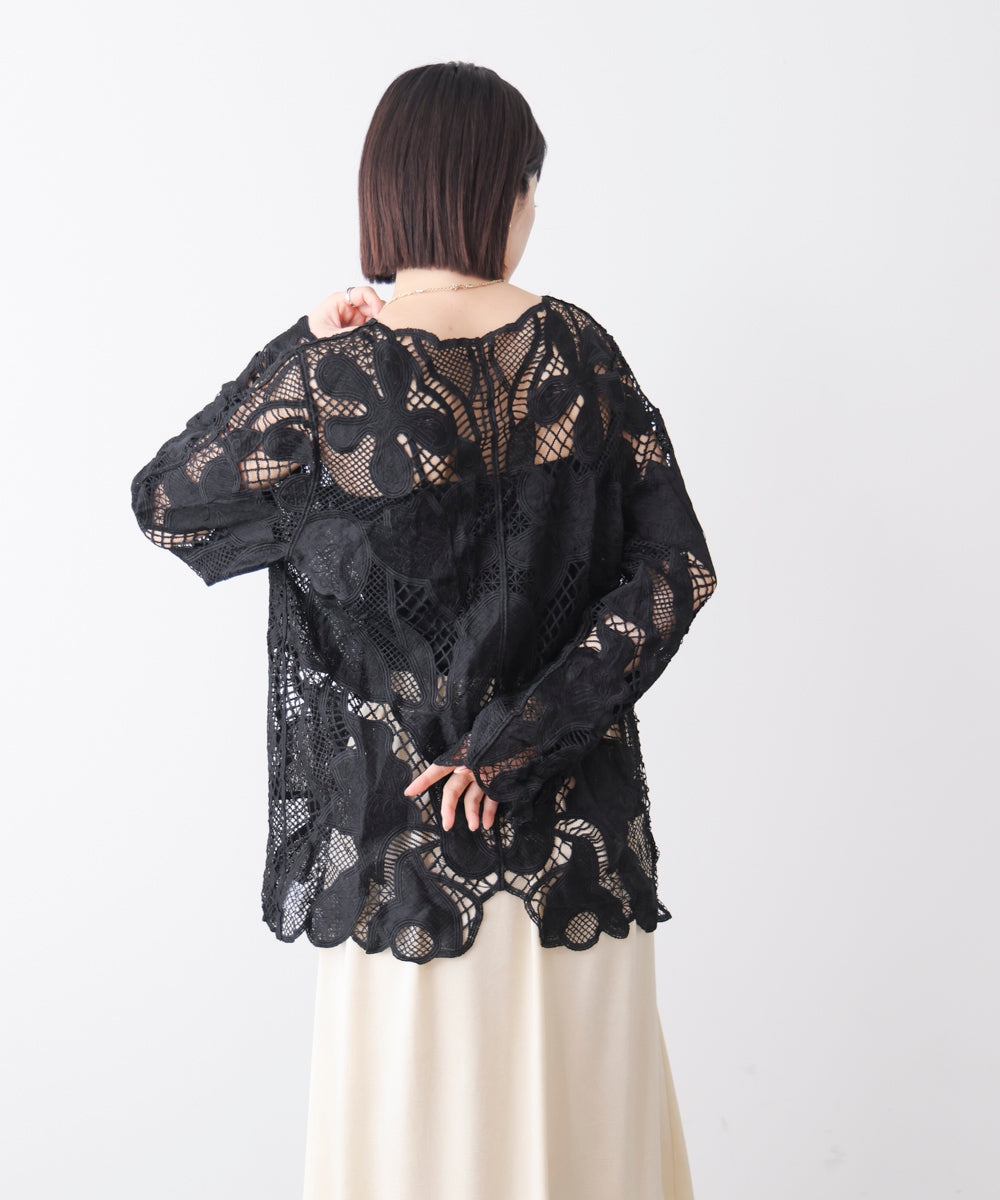デザインレースカーディガン